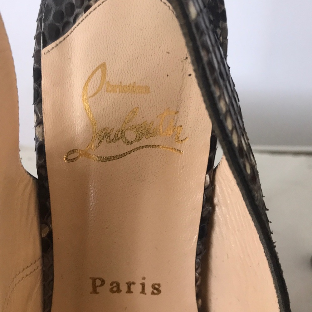 Christian Louboutin python platform sling back - Picture 7 of 10